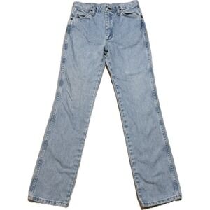 Wrangler Cowboy Cut Slim Fit Jeans Light Wash Blue Denim Mens 30x34